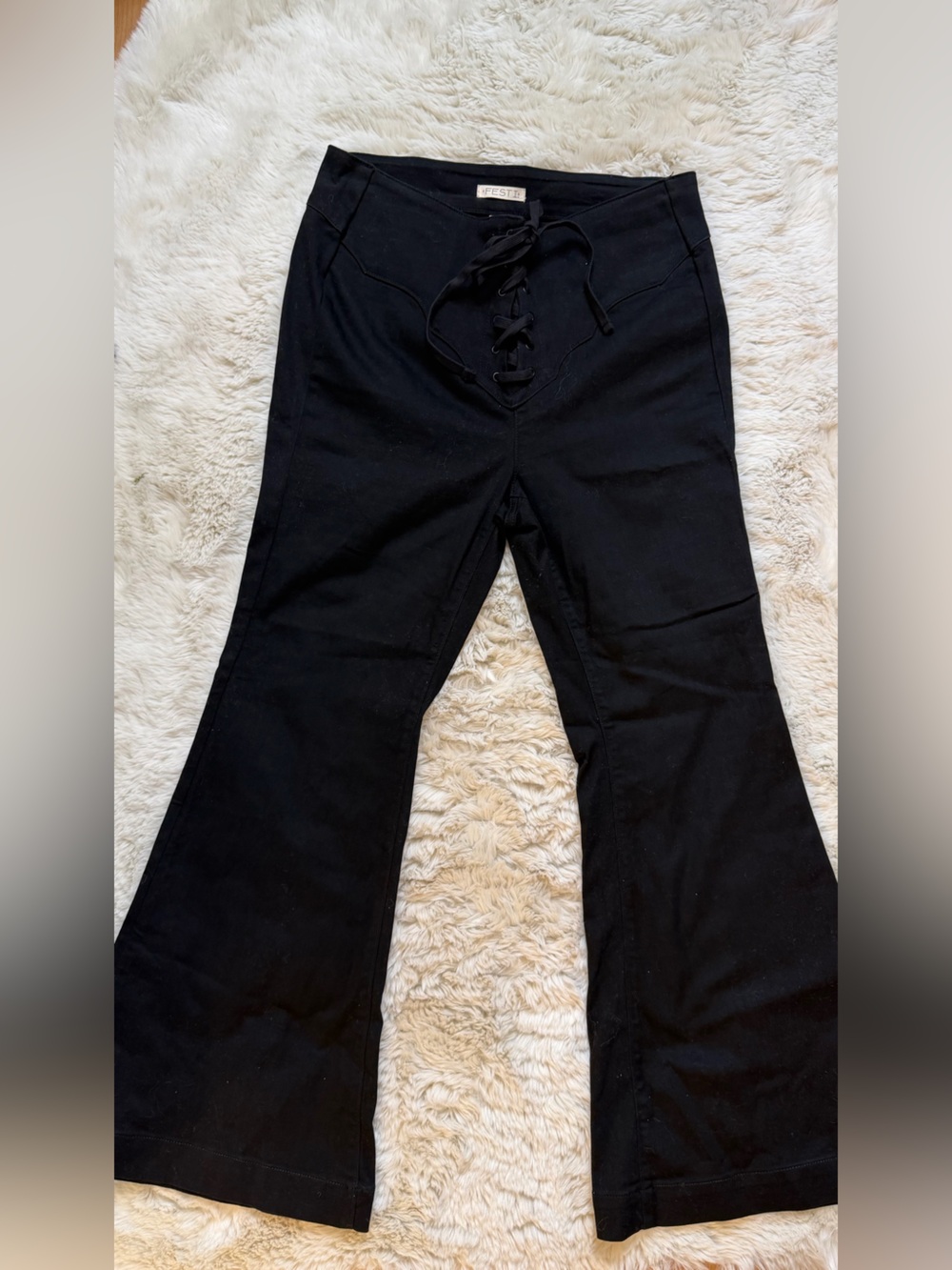 torrid Black Lace-Up Flare Jeans